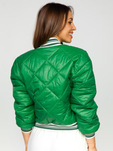 Chaqueta acolchada de entretiempo bomber para mujer verde Bolf 82556