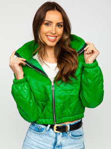 Chaqueta acolchada de entretiempo bomber para mujer verde Bolf 82622