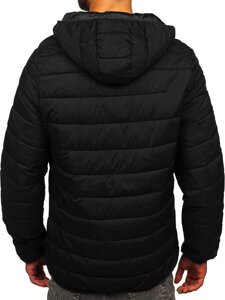 Chaqueta acolchada de entretiempo con capucha para hombre negro Bolf 5M3197