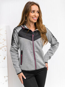 Chaqueta acolchada de entretiempo con capucha para mujer gris Bolf KSW4007A1