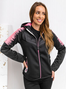 Chaqueta acolchada de entretiempo con capucha para mujer negro Bolf KSW4007A1