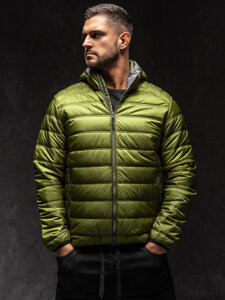 Chaqueta acolchada de entretiempo deportiva para hombre verde Bolf BK111A1