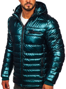 Chaqueta acolchada de entretiempo deportiva para hombre verde Bolf EX2149