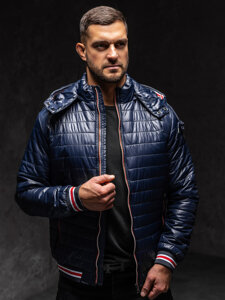 Chaqueta acolchada de entretiempo para hombre azul oscuro Bolf 6191A1