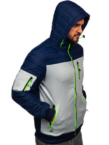 Chaqueta acolchada de entretiempo para hombre azul oscuro Bolf 8M902