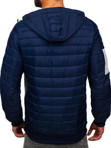 Chaqueta acolchada de entretiempo para hombre azul oscuro Bolf 8M902