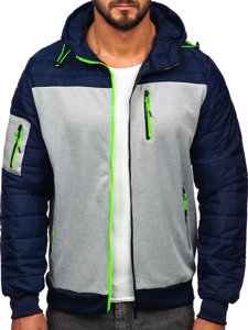 Chaqueta acolchada de entretiempo para hombre azul oscuro Bolf 8M902