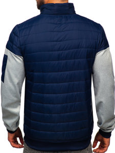 Chaqueta acolchada de entretiempo para hombre azul oscuro Bolf 8M907