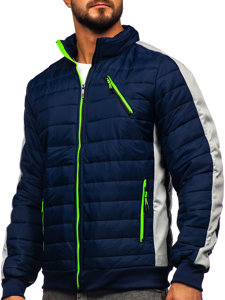 Chaqueta acolchada de entretiempo para hombre azul oscuro Bolf 8M909