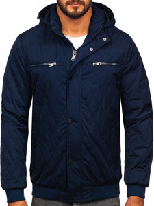 Chaqueta acolchada de entretiempo para hombre azul oscuro Bolf EX2211