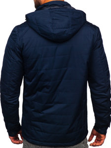 Chaqueta acolchada de entretiempo para hombre azul oscuro Bolf EX2215