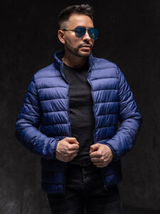 Chaqueta acolchada de entretiempo para hombre azul oscuro Bolf LY33A1