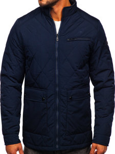 Chaqueta acolchada de entretiempo para hombre color azul oscuro Bolf 22M11