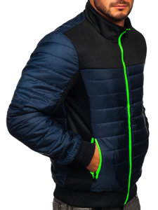 Chaqueta acolchada de entretiempo para hombre color azul oscuro Bolf M10012