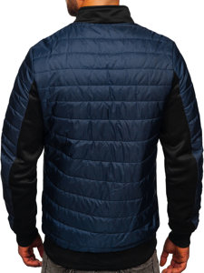 Chaqueta acolchada de entretiempo para hombre color azul oscuro Bolf M10012