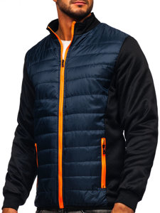 Chaqueta acolchada de entretiempo para hombre color azul oscuro Bolf M10013