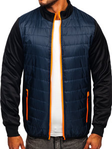 Chaqueta acolchada de entretiempo para hombre color azul oscuro Bolf M10013