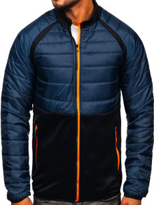 Chaqueta acolchada de entretiempo para hombre color azul oscuro Bolf M10015