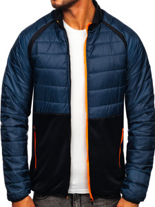 Chaqueta acolchada de entretiempo para hombre color azul oscuro Bolf M10015