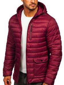 Chaqueta acolchada de entretiempo para hombre color burdeos Bolf M13001