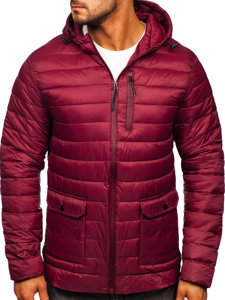 Chaqueta acolchada de entretiempo para hombre color burdeos Bolf M13001