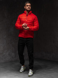 Chaqueta acolchada de entretiempo para hombre color rojo Bolf 13007