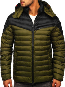 Chaqueta acolchada de entretiempo para hombre color verde Bolf M13012