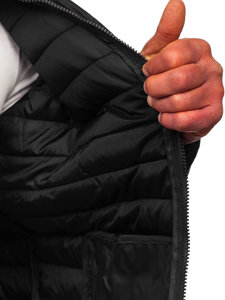 Chaqueta acolchada de entretiempo para hombre negro Bolf R9002