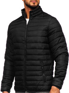 Chaqueta acolchada de entretiempo para hombre negro Bolf R9002