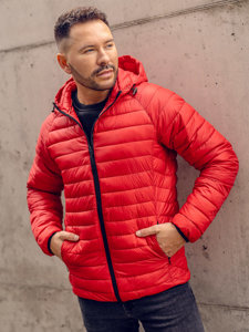 Chaqueta acolchada de entretiempo para hombre rojo Bolf 13021A