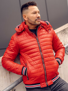 Chaqueta acolchada de entretiempo para hombre rojo Bolf 6191A