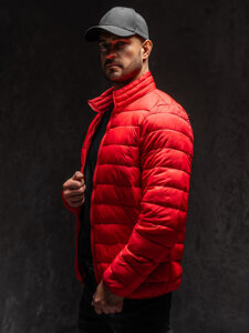 Chaqueta acolchada de entretiempo para hombre rojo Bolf LY33A1