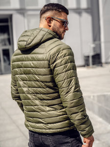 Chaqueta acolchada de entretiempo para hombre verde Bolf 13021A