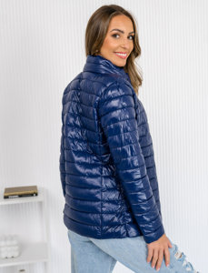 Chaqueta acolchada de entretiempo para mujer azul oscuro Bolf 16M9108