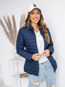 Chaqueta acolchada de entretiempo para mujer azul oscuro Bolf 16M9109