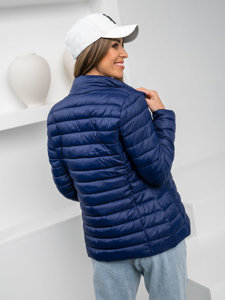 Chaqueta acolchada de entretiempo para mujer azul oscuro Bolf 16M9111