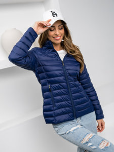 Chaqueta acolchada de entretiempo para mujer azul oscuro Bolf 16M9111