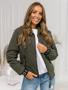 Chaqueta acolchada de entretiempo para mujer caqui Bolf 5M3161