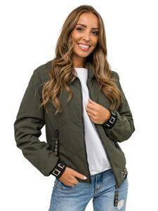 Chaqueta acolchada de entretiempo para mujer caqui Bolf 5M3161