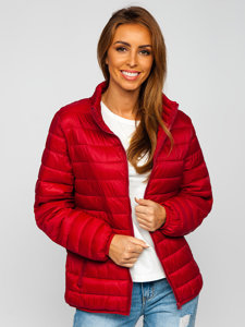 Chaqueta acolchada de entretiempo para mujer color burdeos Denley 23037