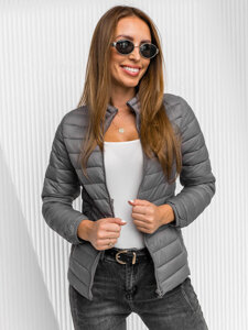 Chaqueta acolchada de entretiempo para mujer color gris Bolf 1141