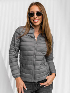 Chaqueta acolchada de entretiempo para mujer color gris Bolf 1141