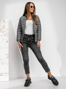 Chaqueta acolchada de entretiempo para mujer color gris Bolf 1141