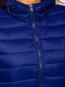 Chaqueta acolchada de entretiempo para mujer con capucha color azul real Bolf M23036