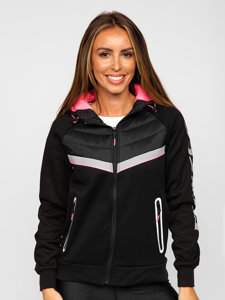 Chaqueta acolchada de entretiempo para mujer con capucha color negro Denley KSW4012