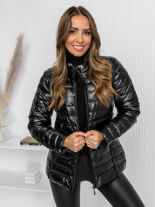 Chaqueta acolchada de entretiempo para mujer negro Bolf 16M9110