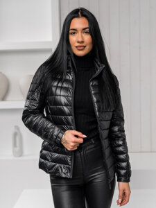 Chaqueta acolchada de entretiempo para mujer negro Bolf 5M706A