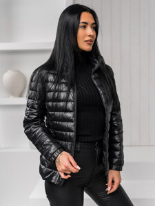 Chaqueta acolchada de entretiempo para mujer negro Bolf 5M706A