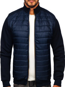 Chaqueta acolchada de entretiempo tipo bomber para hombre azul oscuro Bolf 146307