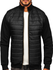 Chaqueta acolchada de entretiempo tipo bomber para hombre negro Bolf 146307